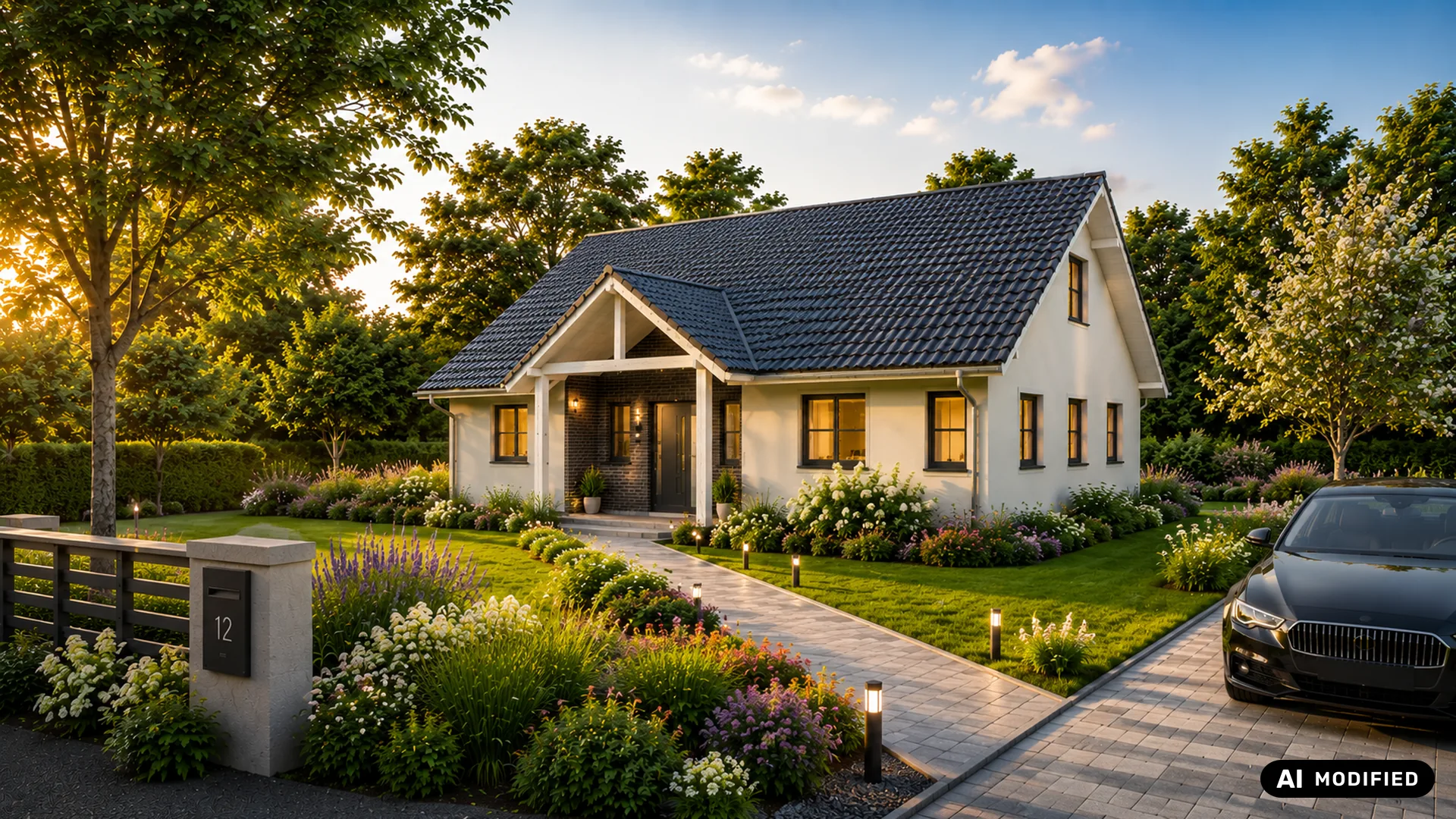 Der Bungalow Arioso von der Straßenseite