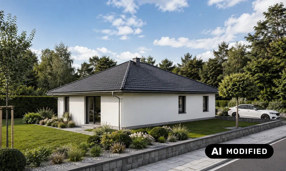 Der Bungalow Belcanto von der Straßenseite